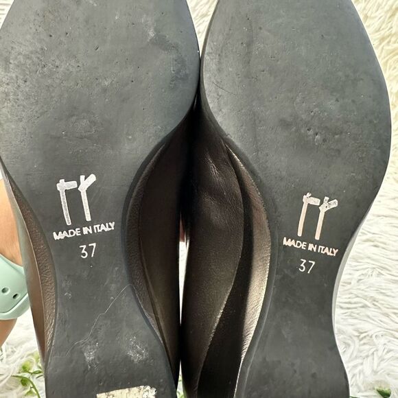 Thierry Rabotin Women's Pewter Metallic Peep Toe Low Wedge Made in Italy 37/ 6.5 - Picture 9 of 10